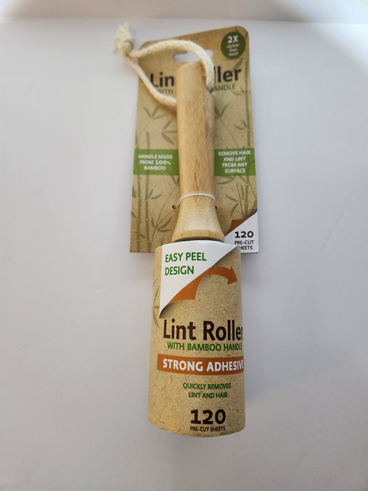 Lint Roller with Bamboo Handle