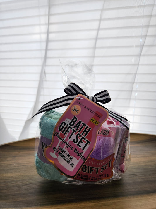 Onyx Bathhouse 5 pc Bath Gift Set-Champagne Wishes